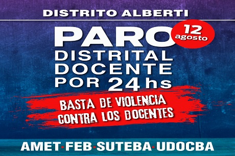 PARO Y MOVILIZACIÓN DISTRITAL POR UNA AGRESIÓN A UNA DOCENTE